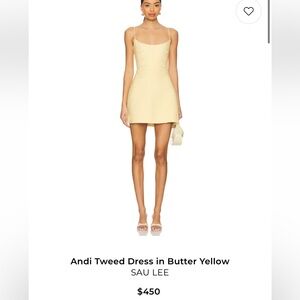 Sau Lee Tweed Mini Dress in Butter Yellow